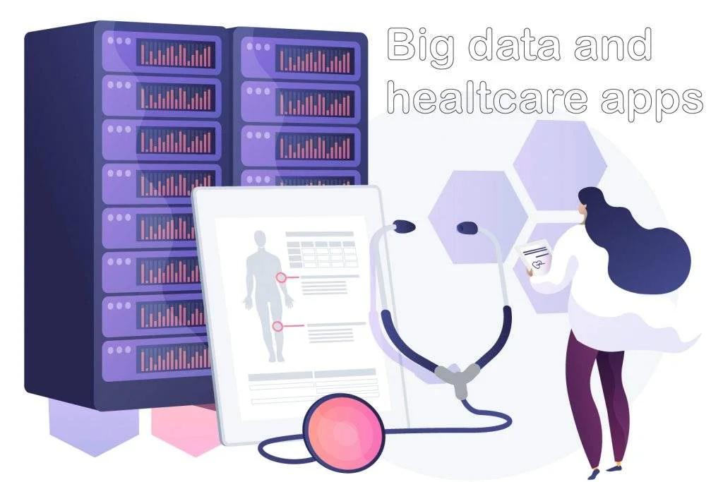 Doctor checking medical results. Big data and healthcare apps.