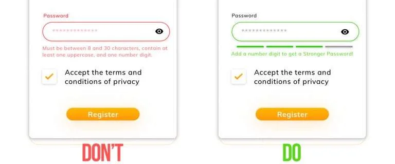 Image showing the correct views when creating a password.