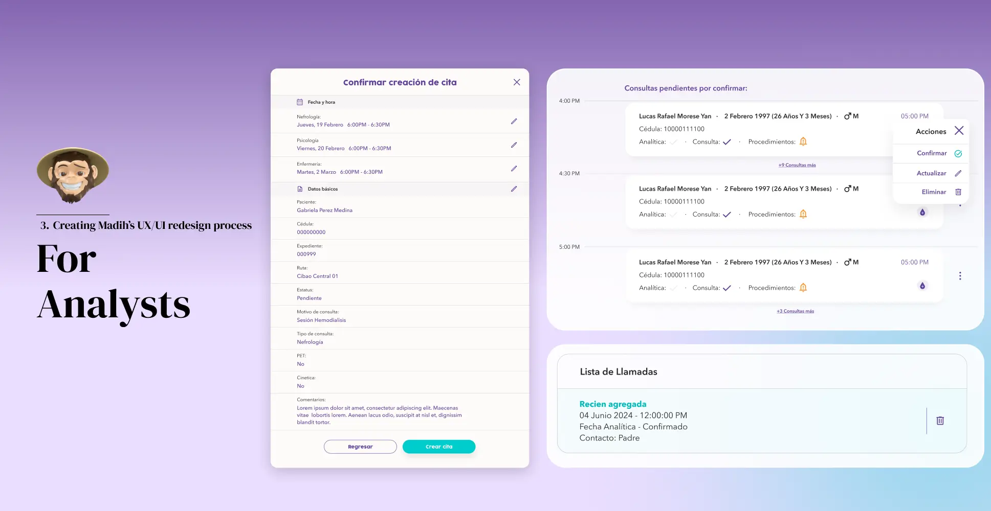 3. Creating Madih’s UX/UI redesign process: For Analysts