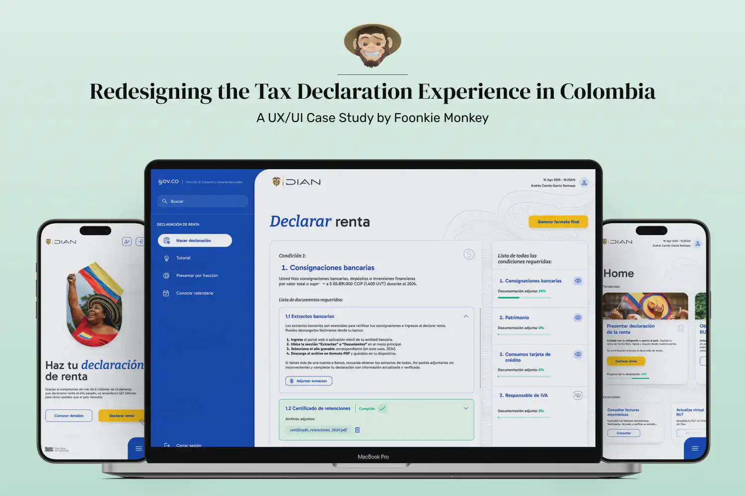 Rediseñando la experiencia de declarar renta en Colombia: un caso de estudio UX/UI de Foonkie Monkey