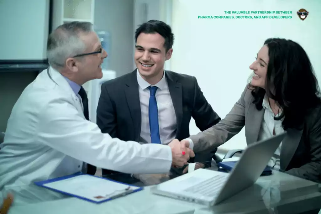 Partnership between pharma companies, doctors and app developers.